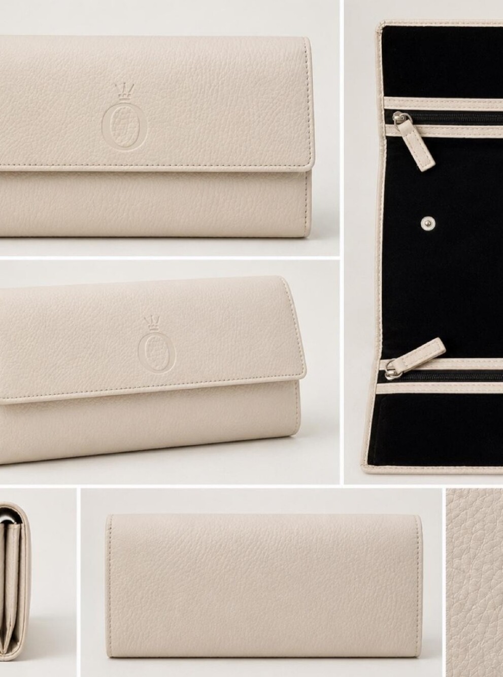 Pandora Oyster Beige Leather Jewelry Travel Case